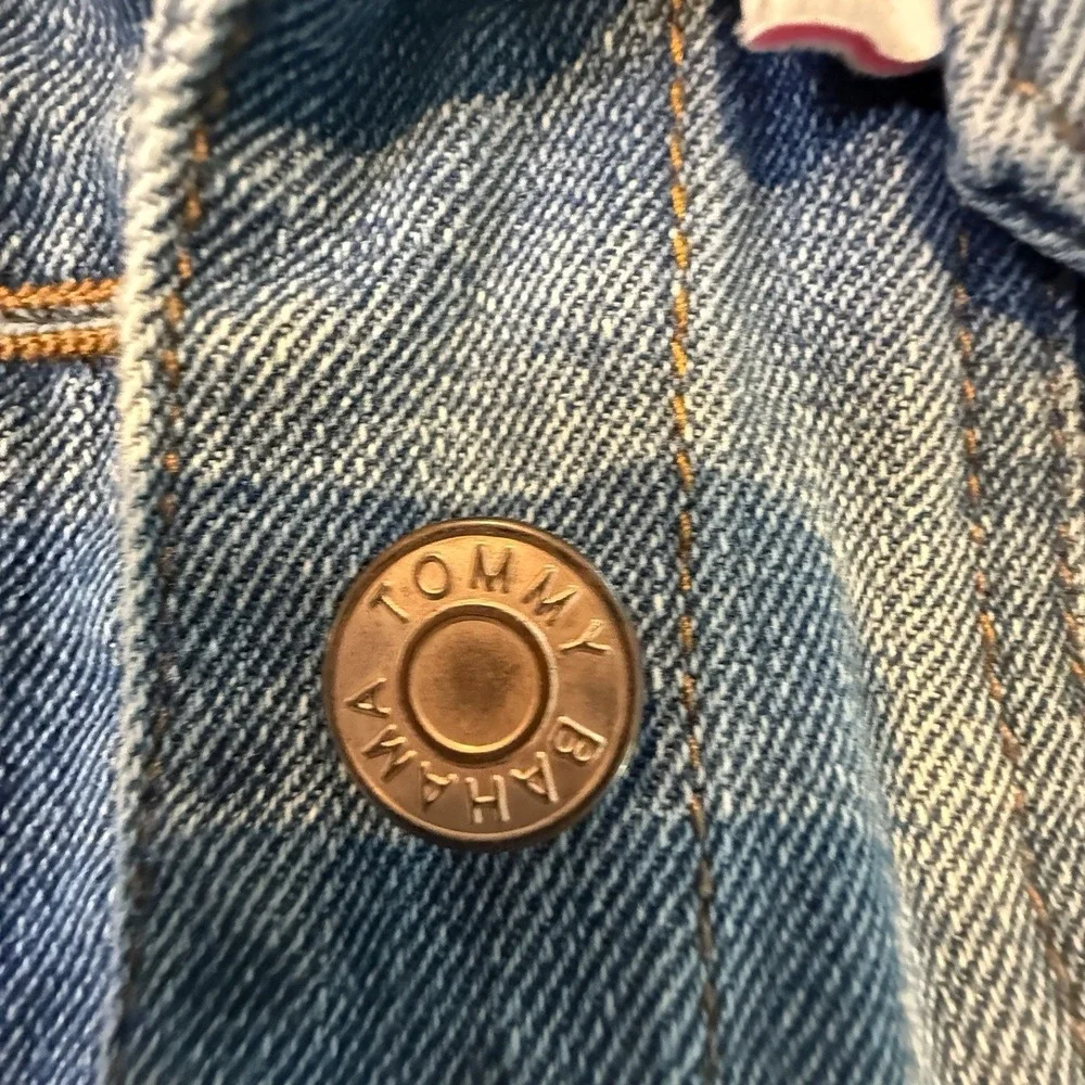 Tommy Bahama Size 8 Denim Jean Jacket Distressed Girls Medium Wash‎ EUC Trendy